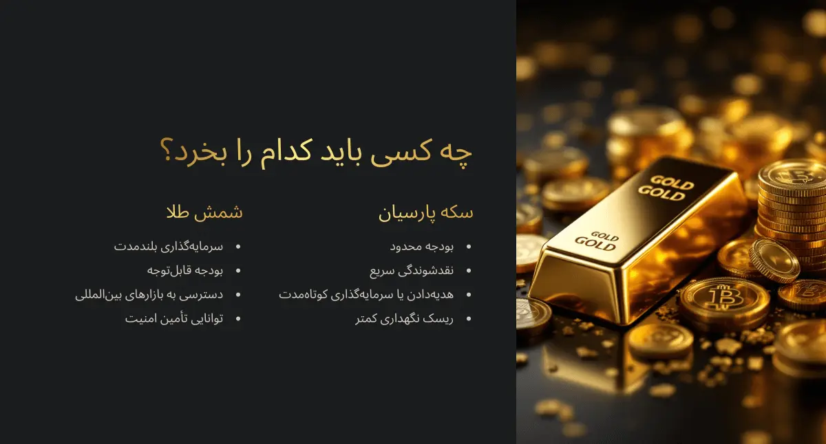 شمش طلا بهتره یا سکه پارسیان؟ 31 فرق شمش با سکه پارسیان