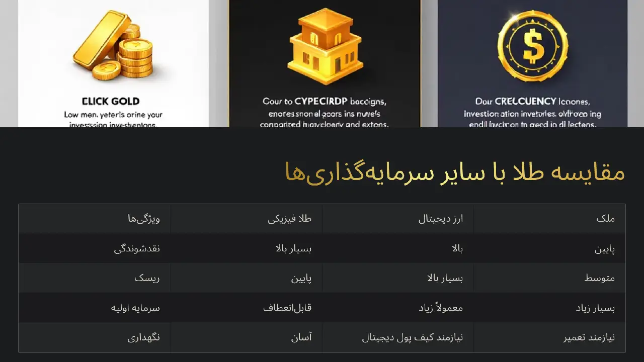 سرمایه گذاری پر سود و مطمئن: امنیت و سود با طلا 33 مقایسه طلا با سایر سرمایهگذاریها