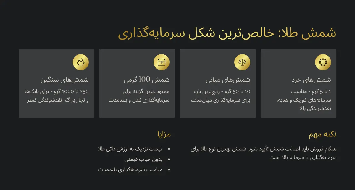 سکه یا شمش طلا: کدام برای سرمایهگذاری بهتر است؟| تحلیل کامل 12 شمش طلا چیست