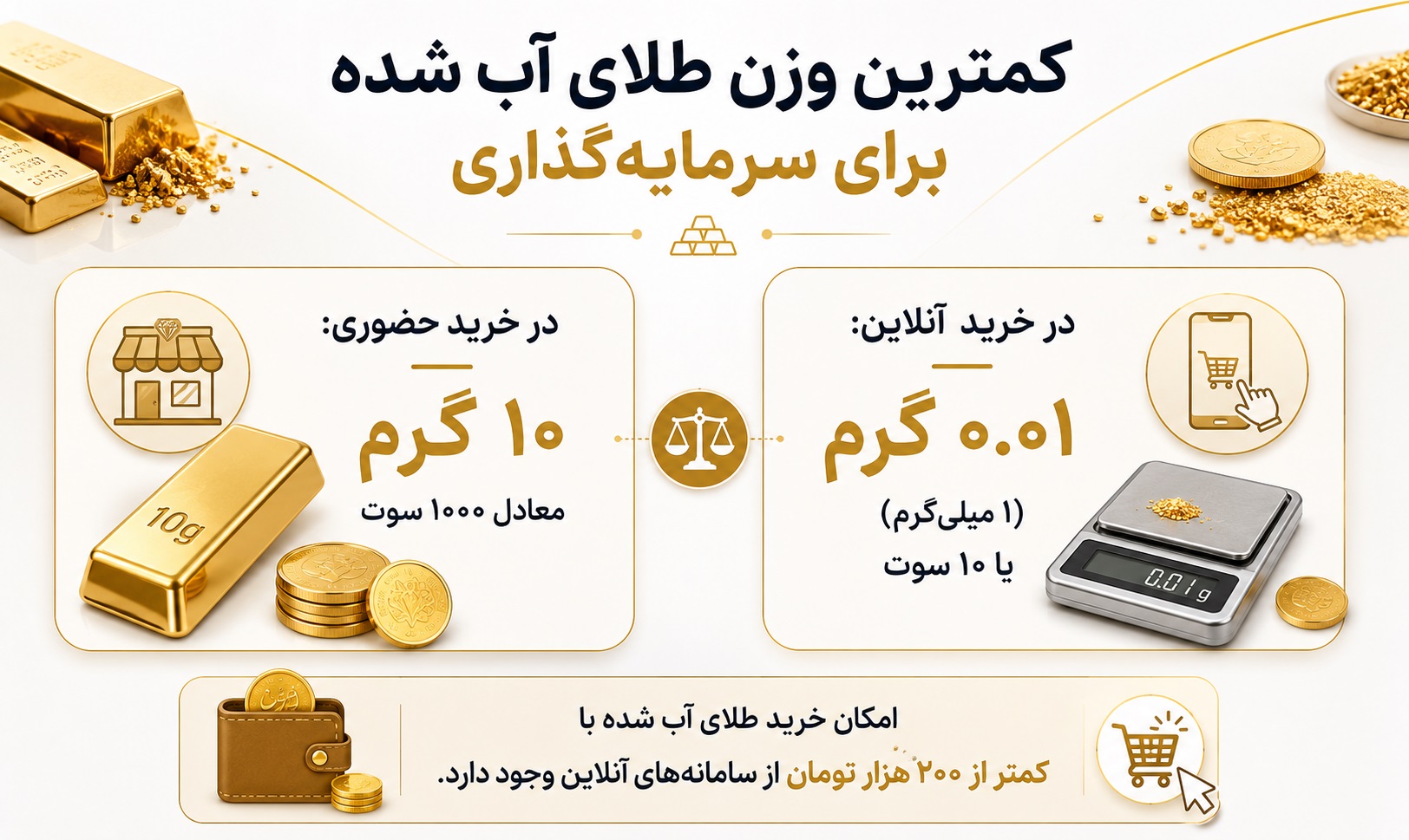 حداقل وزن طلای آب شده برای خرید