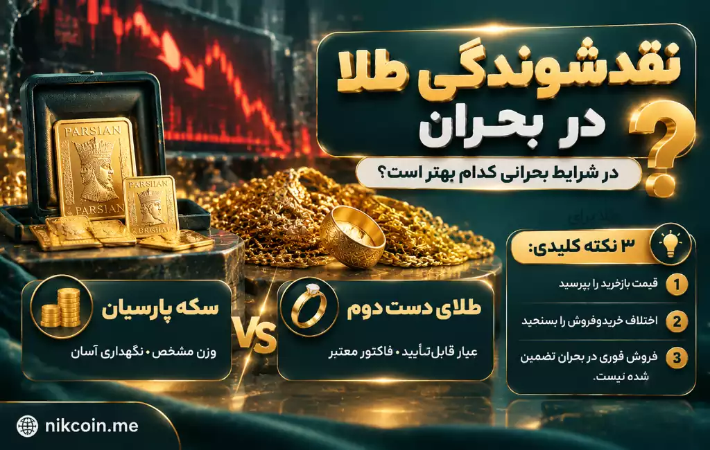 مقایسه سکه پارسیان و طلای دست دوم در شرایط بحران 