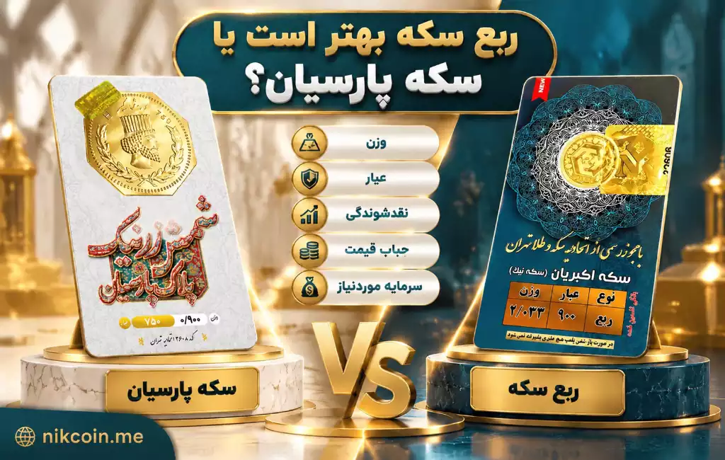 برای سرمایه گذاری ربع سکه بهتر است یا سکه پارسیان